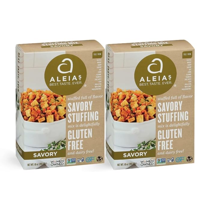 Aleia?셲 Gluten Free Savory Stuffing Mix ??10 oz (2 Pack) ??Classic Side Dish for Special Diets