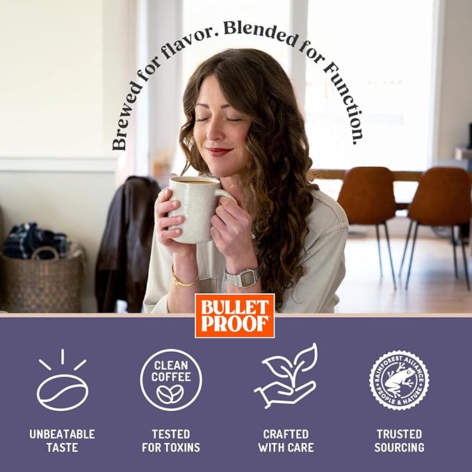 Bulletproof The Enlightener Ground Coffee, 10 Ounces, Medium-Dark Roast Enhanced Coffee with