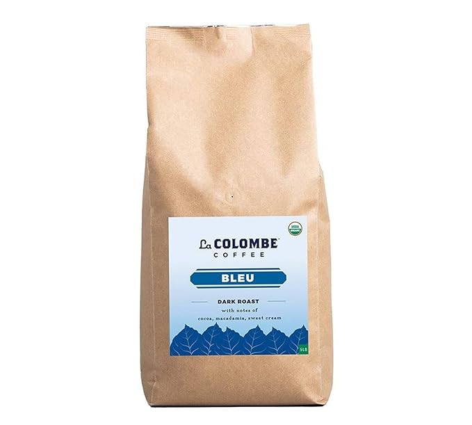 La Colombe Bleu Organic Dark Roast Whole Bean Coffee - Notes of Cocoa, Macadamia & Sweet Cream, 5