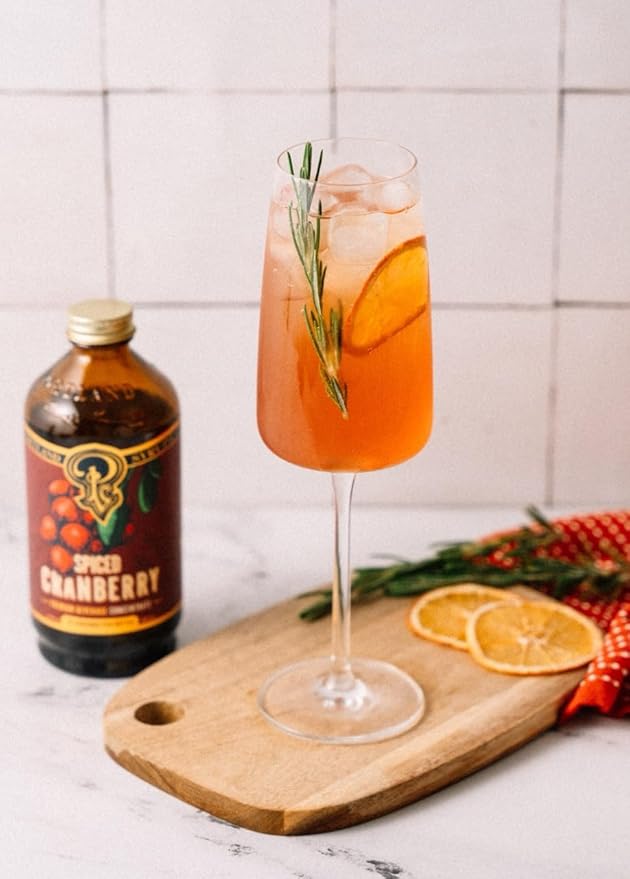 Portland Syrups Spiced Cranberry Syrup - Drink Mixer for Crafting Cocktails, Mocktails, & Seasonal