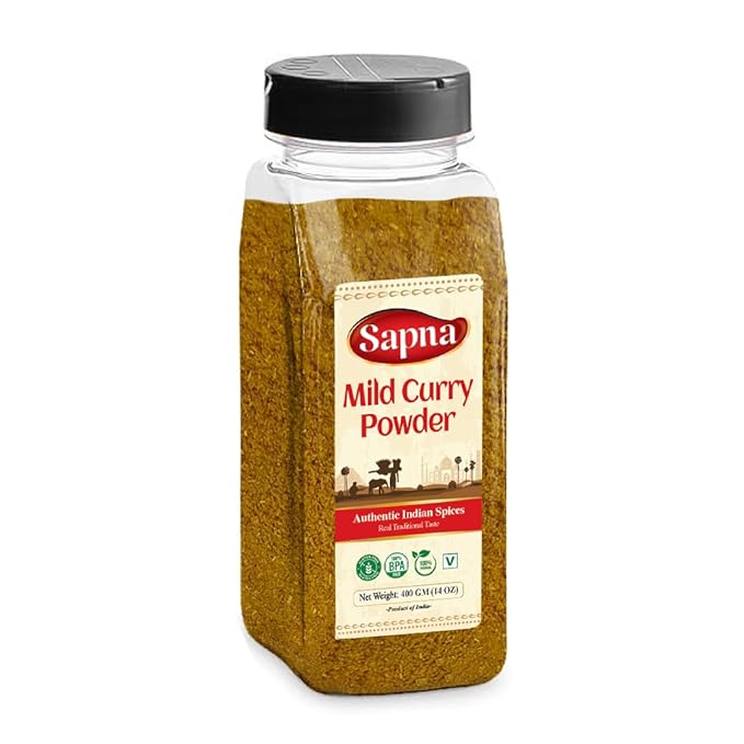 Sapna Mild Curry Powder, 14 OZ, Premium Authentic Indian Spice Blend, All Natural