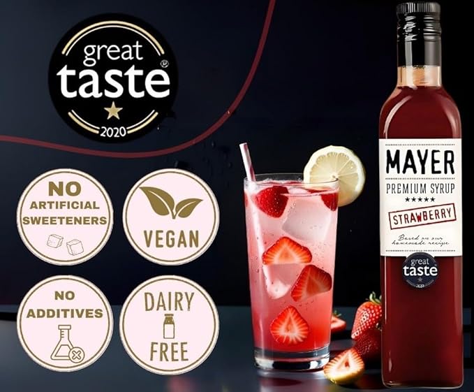 Mayer Premium Hungarian Strawberry Syrup ??Award-Winning Artisanal Strawberry Syrup, All Natural