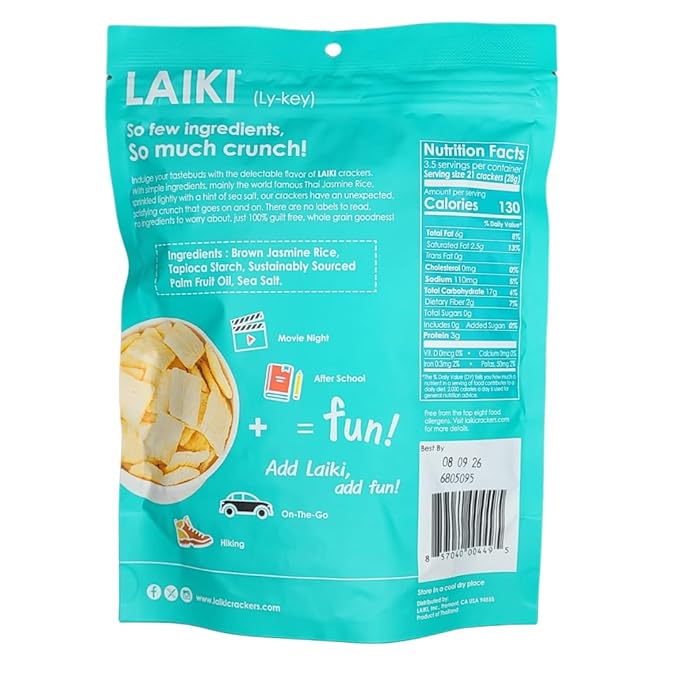 Gluten Free Rice Crackers - Seed-Oil Free - Snacks - Low Sodium Crackers Crunch - Allergen-Friendly