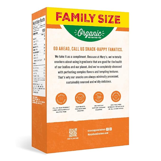 Mary's Gone Crackers Super Seed Crackers, Organic Plant Based Protein, Gluten Free, Everything
