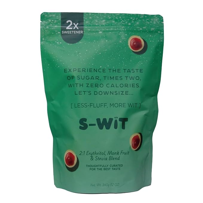 S-wit - Erythritol, Monk Fruit & Stevia Blend, 2X Sugar Replacement, Natural Sweetener