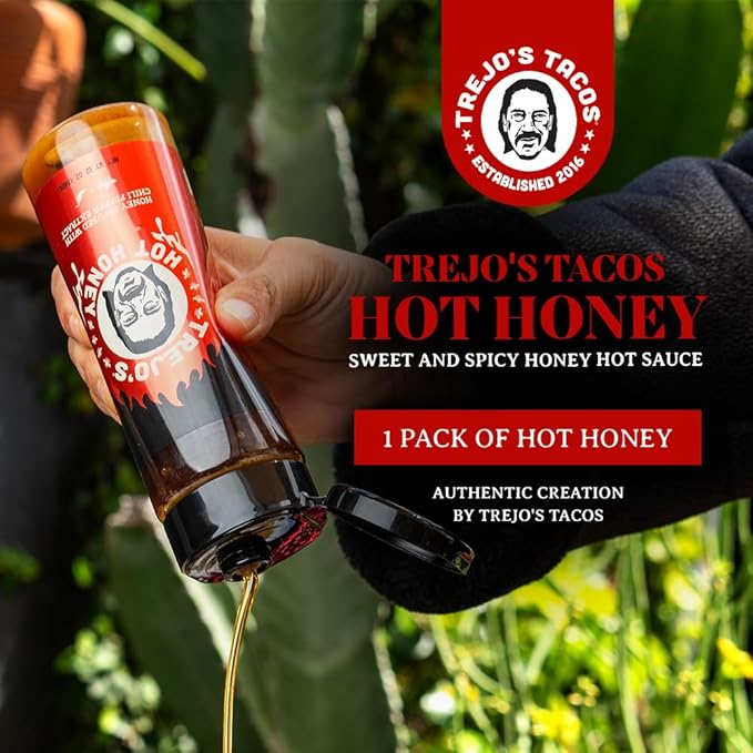 Trejo's Tacos Hot Honey | Sweet and Spicy Honey Hot Sauce | Infused with Chili Pepper Extract |