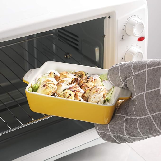 Sweejar Ceramic Baking Dish, Rectangular Small Baking Pan with Double Handles, 20 Oz for Cooking