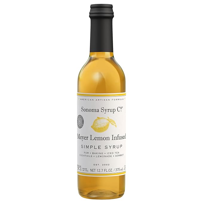 Sonoma Syrup Co. Meyer Lemon Infused Simple Syrup 12.7 fl oz | for Coffee, Cocktails, and Cooking |