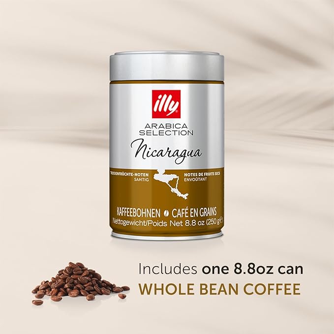illy Arabica Selections Nicaragua Whole Bean Coffee, 100% Arabica Bean Single Origin Coffee, No