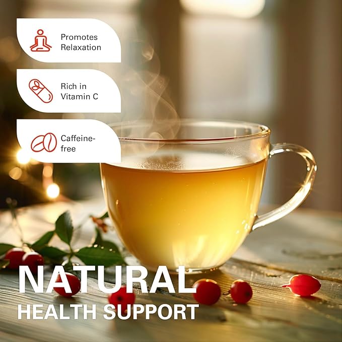 WT WEETEE Organic Rosehips Tea Bags, Made with 100% Natural & Pure Crushed Rose Hips, Natural