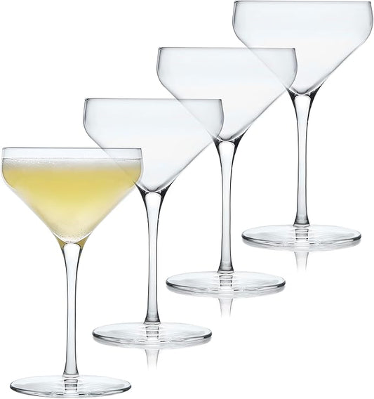 Libbey Signature Coupe Glasses Set of 4, Timeless Champagne Coupe Glasses for Drinks and Desserts