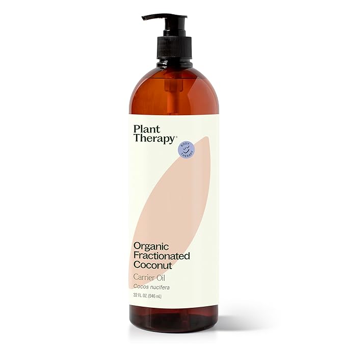 Plant Therapy Organic Fractionated Coconut Oil for Skin, Hair, Body 100% Pure, USDA Certified