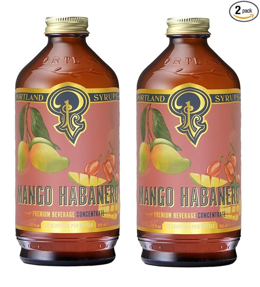 Portland Syrups Mango Habanero Syrup - Bold Mango Flavor with a Fiery Habanero Kick - Premium