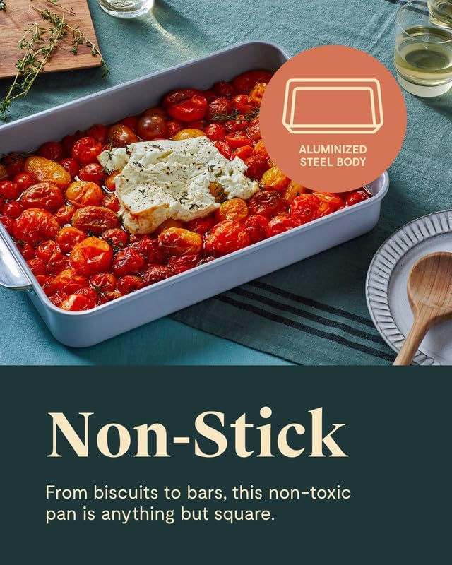 Caraway Non-Stick Ceramic 9”x13” Rectangle Pan - Naturally Slick Ceramic Coating - Non-Toxic, PTFE