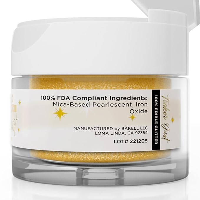 Bakell - Royal Gold Tinker Dust (5g, 1x Jar) Edible Glitter for Food, Desserts, and Beverages!