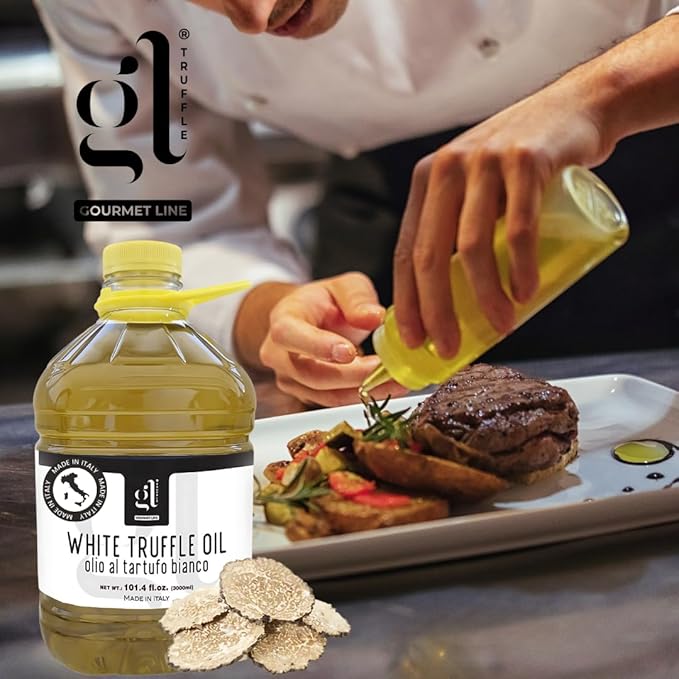 White Truffle Oil Bulk 3 liters (97 fl.oz), Non-GMO, Foodservice Truffle Oil, Made in Italy, GL