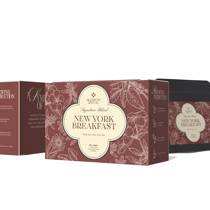 BLOSSOM RITUAL Newyork Breakfast – Strong & Smooth Black Tea with Caffeine – 20 Natural Based