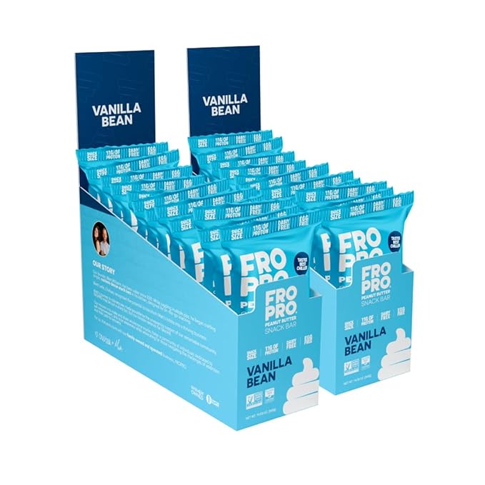 FROPRO Plant Protein Snack Bars - Plant Based Protein Bars, All-Natural, Gluten, Dairy, & Soy Free