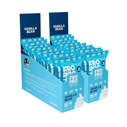 FROPRO Plant Protein Snack Bars - Plant Based Protein Bars, All-Natural, Gluten, Dairy, & Soy Free