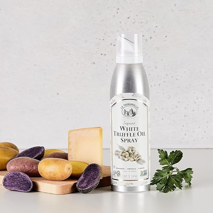 La Tourangelle, White Truffle Cooking Spray, Complex Gourmet Earthy Flavor for Spraying on Pasta