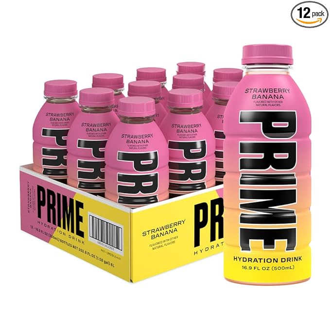 PRIME Hydration STRAWBERRY BANANA, Sports Drinks, Electrolyte Enhanced for Replenishing Fluids
