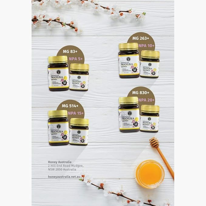 Honey Australia Manuka Honey MGO 830+ | 17.6 oz | Medical Grade, Organic, Raw, Certified Pure