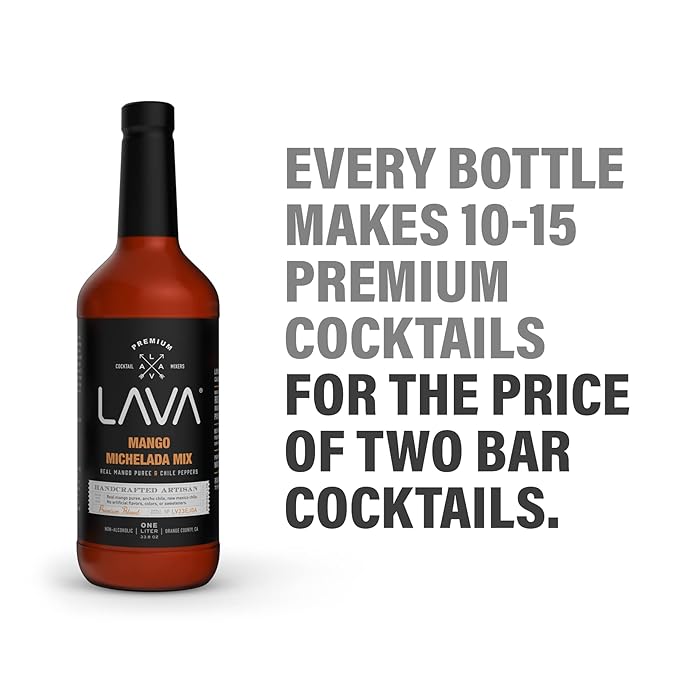 LAVA Premium Mango Michelada Mix Made With Real Mango Puree, Ancho Chile Peppers, New Mexico Chile