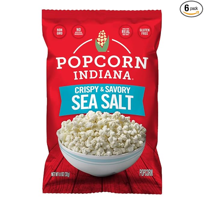 Popcorn Indiana Sea Salt Popcorn, 1.1 Oz (Pack of 6)