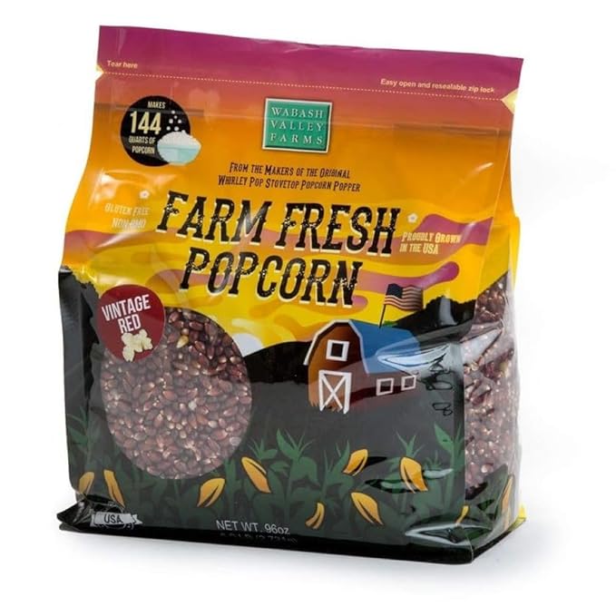 Wabash Valley Farms Popcorn Kernels - Vintage Red Kernels, Red Popcorn Kernels, Gourmet Popcorn