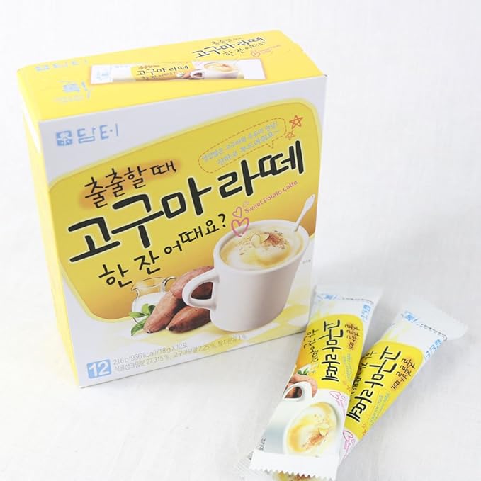 Damtuh Instant Sweet Potato Latte 18g x 12 Count - Powdered Sweet Potato Latte, Caffeine Free Meal