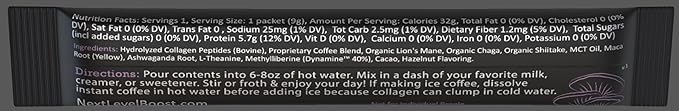 Focus Boost Organic mushroom Instant Coffee - 10 x 9g Packets - Healthy Coffee alternative and