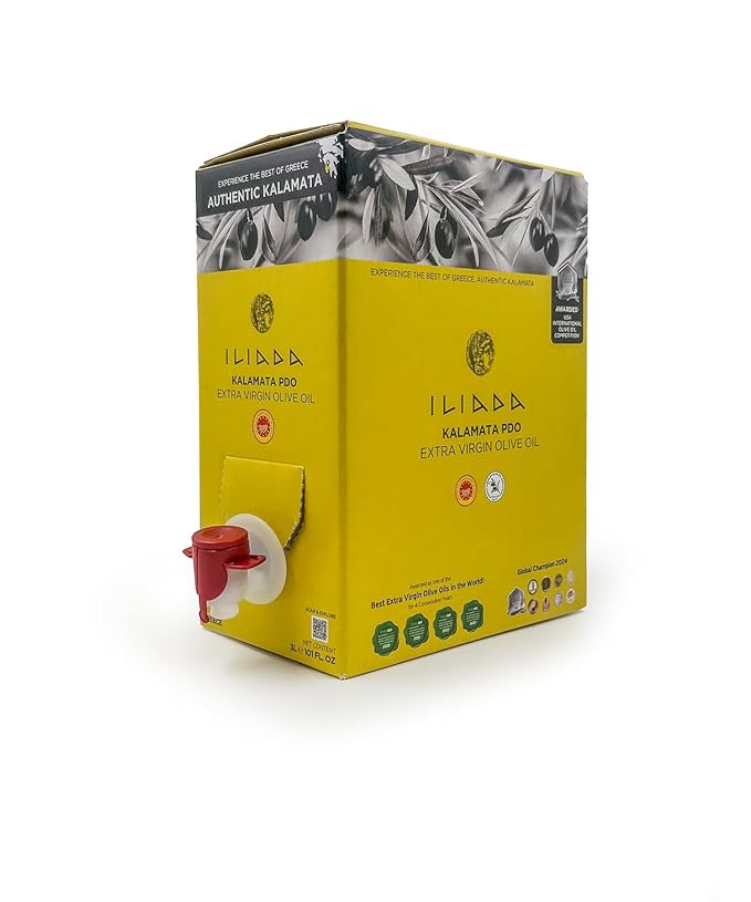 Iliada Kalamata PDO Extra Virgin Olive Oil Bag in a Box, 3Lt | Multi-Awarded | Single Region 100%
