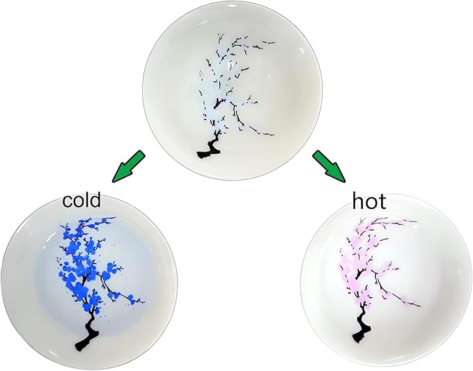 Magic Sakura Cherry Blossom Sake Cup - 2023 New Ceramic Sake Cold/Hot Temperature Color Changing