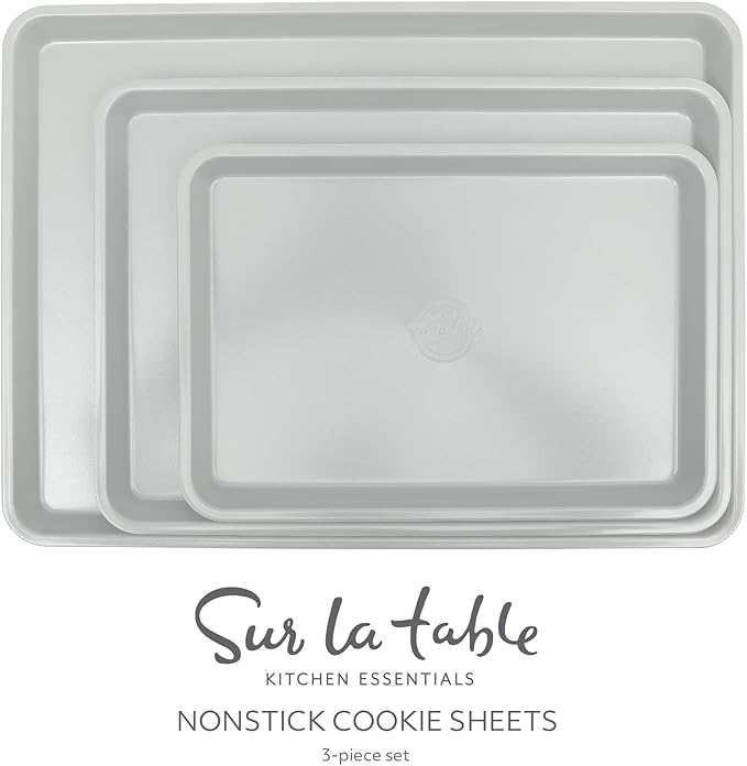 Sur La Table Kitchen Essentials Bake Sale 3-Piece Cookie Sheet Set – Nonstick Carbon Steel Baking