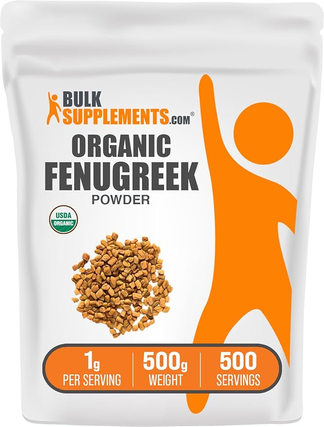 BulkSupplements.com Organic Fenugreek Powder - from Organic Fenugreek Seeds, Trigonella