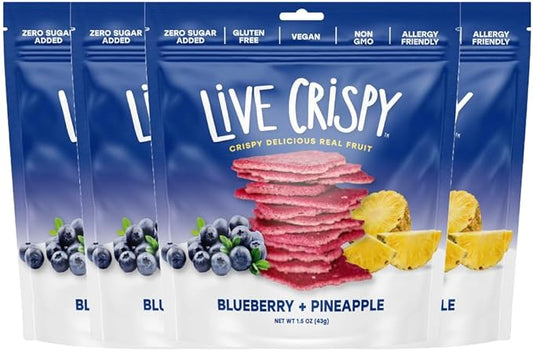 Live Crispy Fruit Chips - Pineapple-Powered Snack Packed with 100% Natural Fruit