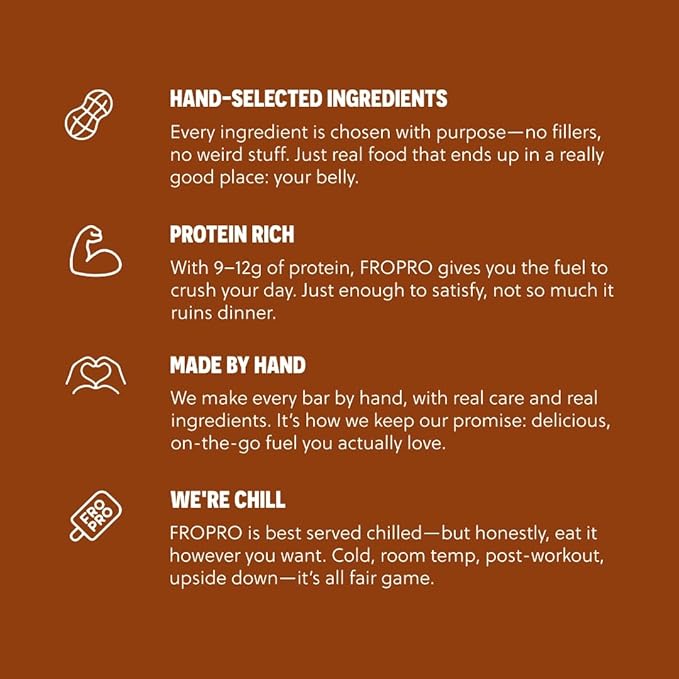 FROPRO Plant Protein Snack Bars - Plant Based Protein Bars, All-Natural, Gluten, Dairy, & Soy Free