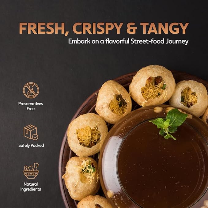 HEMANI Pani Puri - Coins - Comes with Masala - Ready to Cook - 200g (7.1 oz) - All Natural, Vegan &