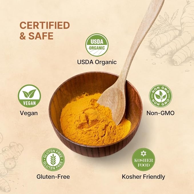 Organic Turmeric Powder 17.60 oz ??Turmeric Powder Organic for Cooking, Drinks & Skin ??USDA