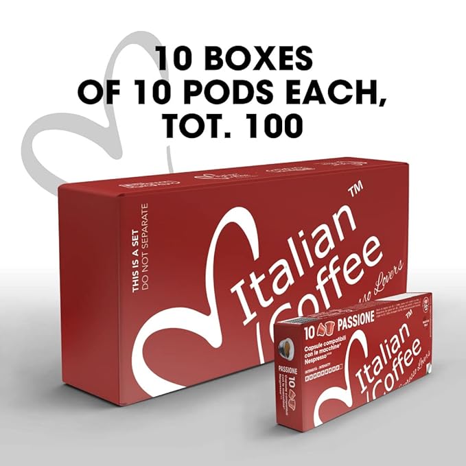 Italian Coffee pods compatible with Nespresso Original machines, Espresso capsules (100 Passione