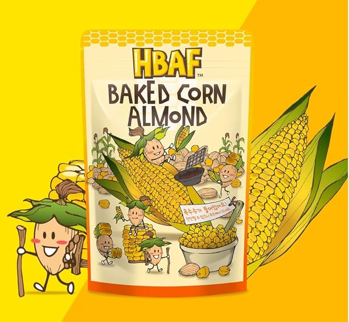 [Official Gilim HBAF] Korean Baked Corn Crunchy Almonds Nut | Nutritious & Gluten Free | Kids Lunch