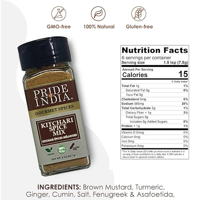 Pride of India - Kitchari Spice Seasoning – Made with Authentic Indian Spices – Good for Health