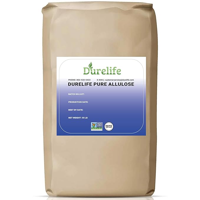 Durelife Allulose sweetener, 55 lb 100% Pure No Erythritol powdered Sugar Substitute, NON-GMO