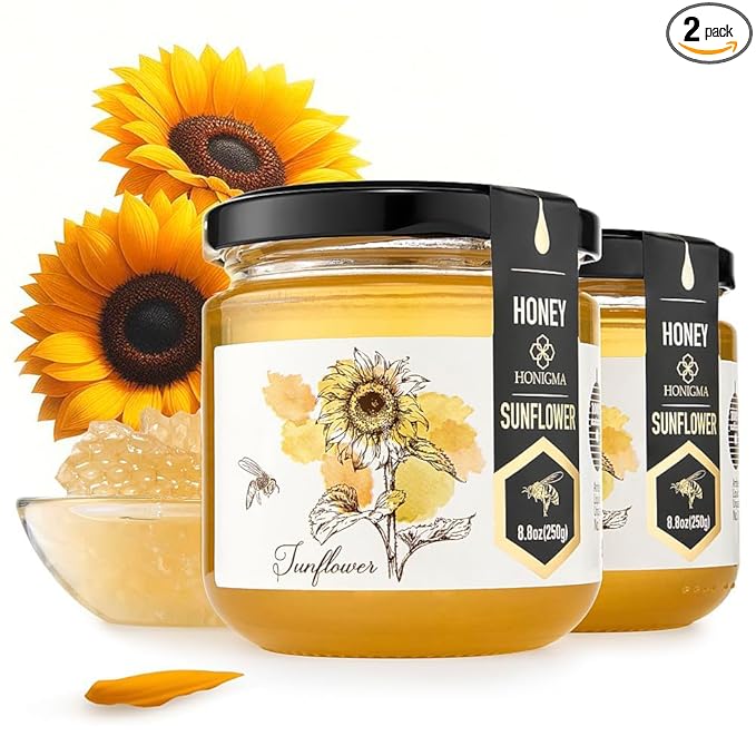 HONIGMA® Raw Sunflowers Honey | Exquisite Taste | 100% Pure | Unpasteurized | Unfiltered |