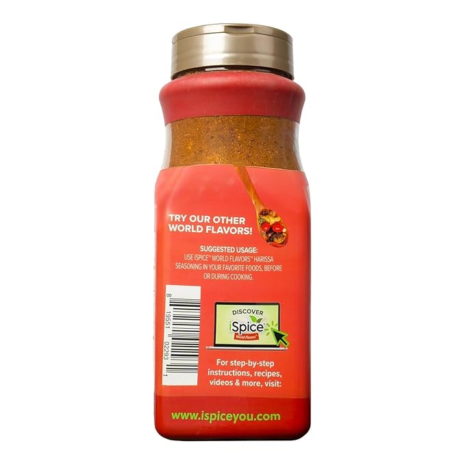 iSpice Blend | Harissa Seasoning | 17.57 oz | Mixed Spice & Seasoning | Bulk Size | Halal | Kosher