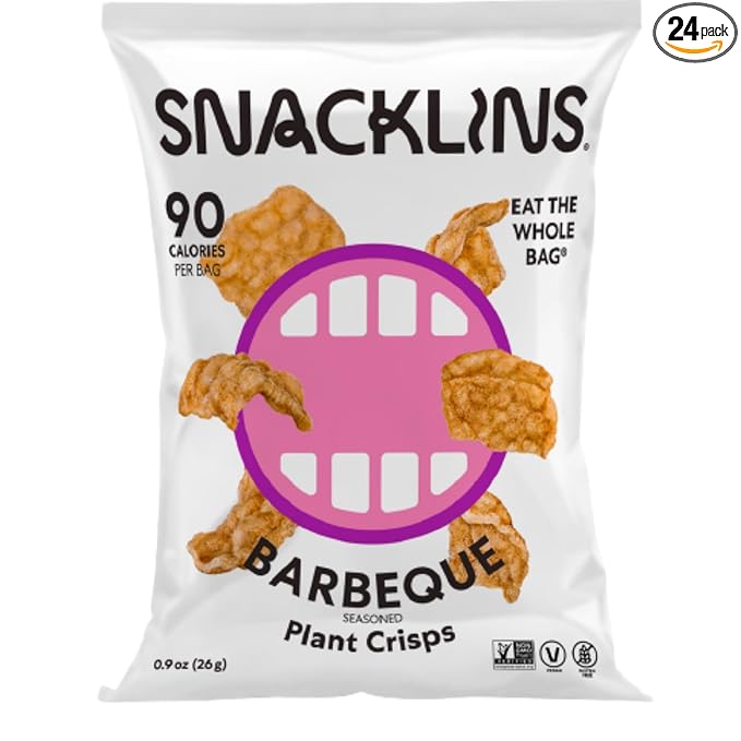 SNACKLINS Plant Based Crisps BARBEQUE - Gluten Free, Grain Free, 100% Kosher, Vegan Healthy Snacks