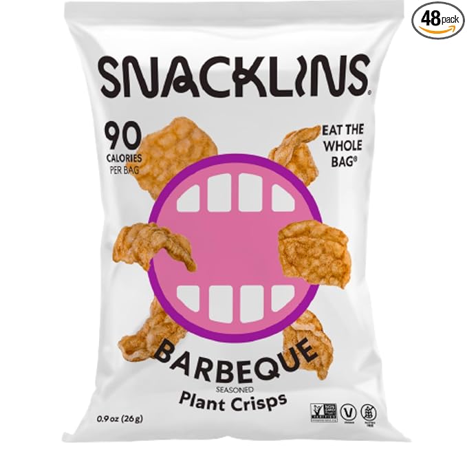 SNACKLINS Plant Based Crisps BARBEQUE - Gluten Free, Grain Free, 100% Kosher, Vegan Healthy Snacks