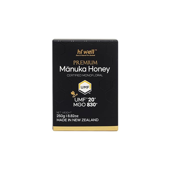 Hi Well Premium New Zealand 100% Manuka Honey UMF 20+ MGO 830+ | Certified Monofloral Raw Honey
