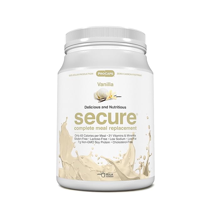ANDREW LESSMAN Secure Soy Complete Meal Replacement - Vanilla 30 Servings - Only 63 Calories, 7g