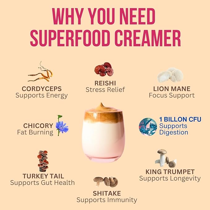 SAYUU Functional Probiotic Creamer With Mushrooms ??Enriched With Powerful Adaptogenic Mushrooms
